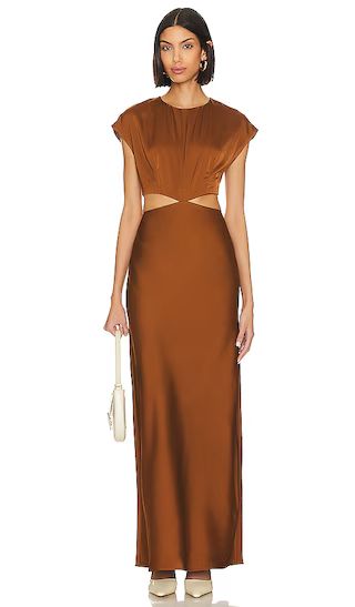 Margrit Maxi Dress in Brown | Revolve Clothing (Global)
