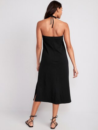 Slub-Knit Halter Midi Shift Dress for Women | Old Navy (US)