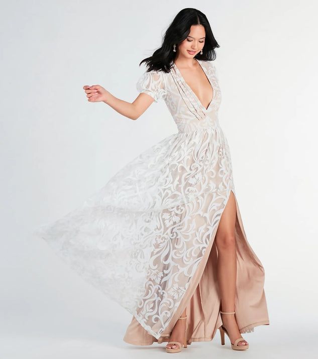 Kassidy Formal Flocked Velvet Dress | Windsor Stores