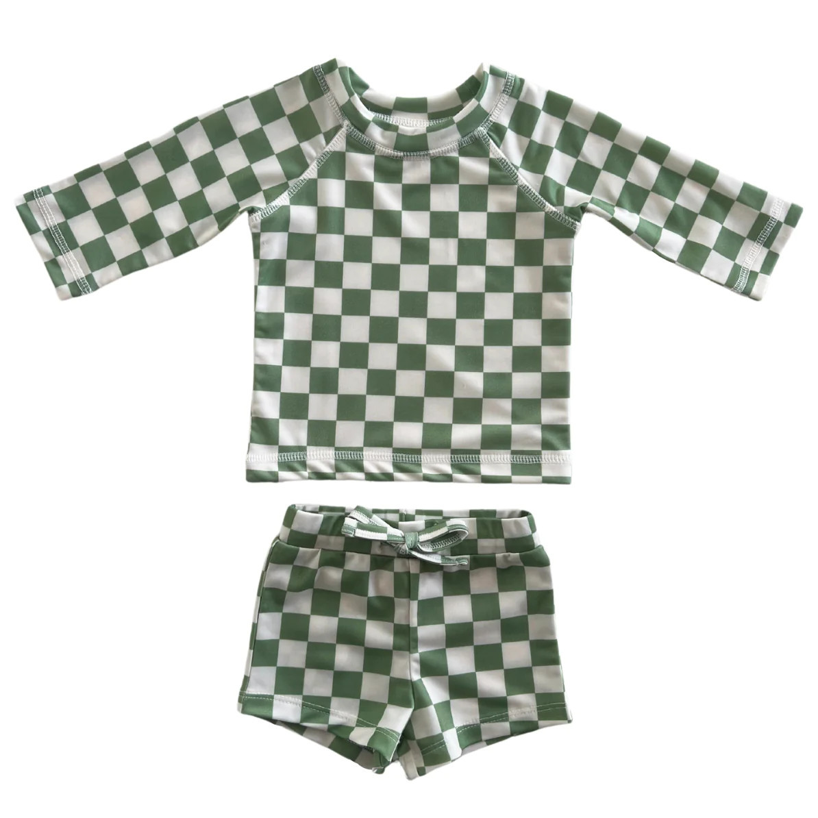 Lime Checkerboard / Mar Rashguard Set / UPF 50+ | SpearmintLOVE