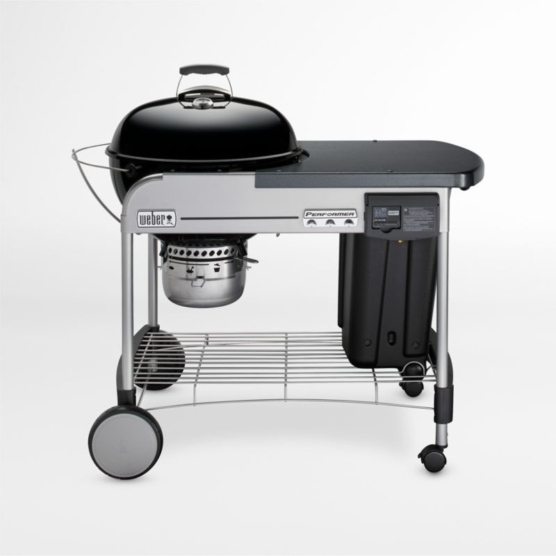 Weber Performer Deluxe Black Charcoal Outdoor Grill + Reviews | Crate & Barrel | Crate & Barrel