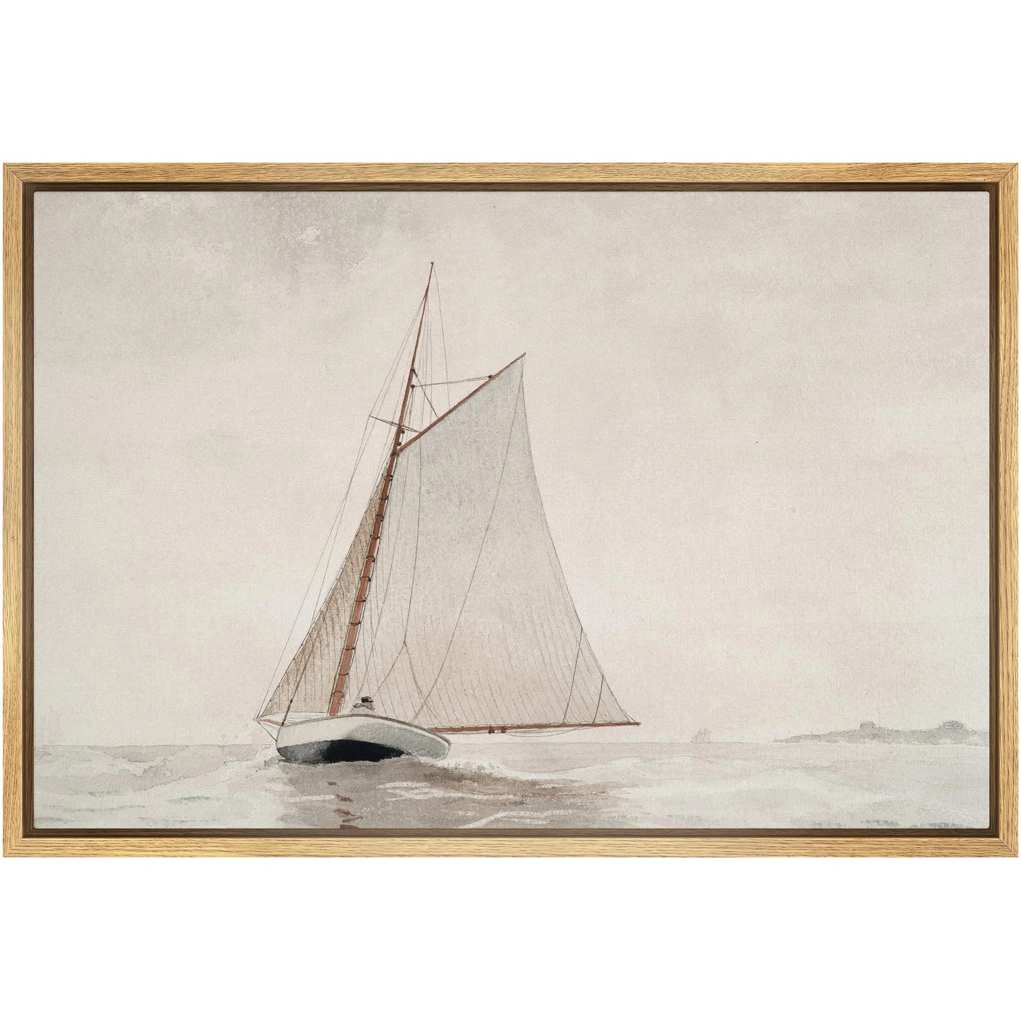 " Classic Sailboat Sketch Nautical Watercolor Illustrations Rustic French Country " | Wayfair North America