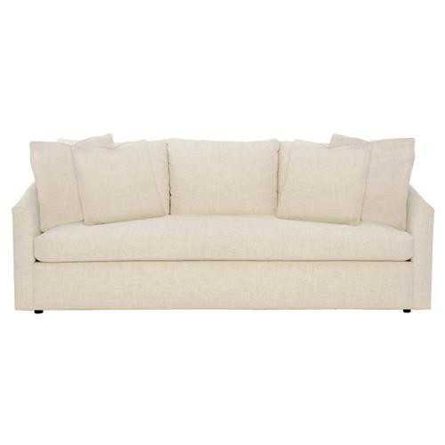 Open Box Astrid Modern Classic Cream Upholstered Cushion Back Sofa - 88"W | Kathy Kuo Home