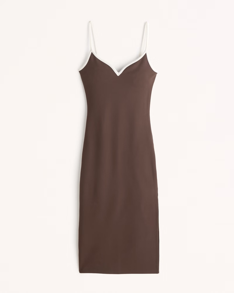 Notch-Neck Midi Dress | Abercrombie & Fitch (US)