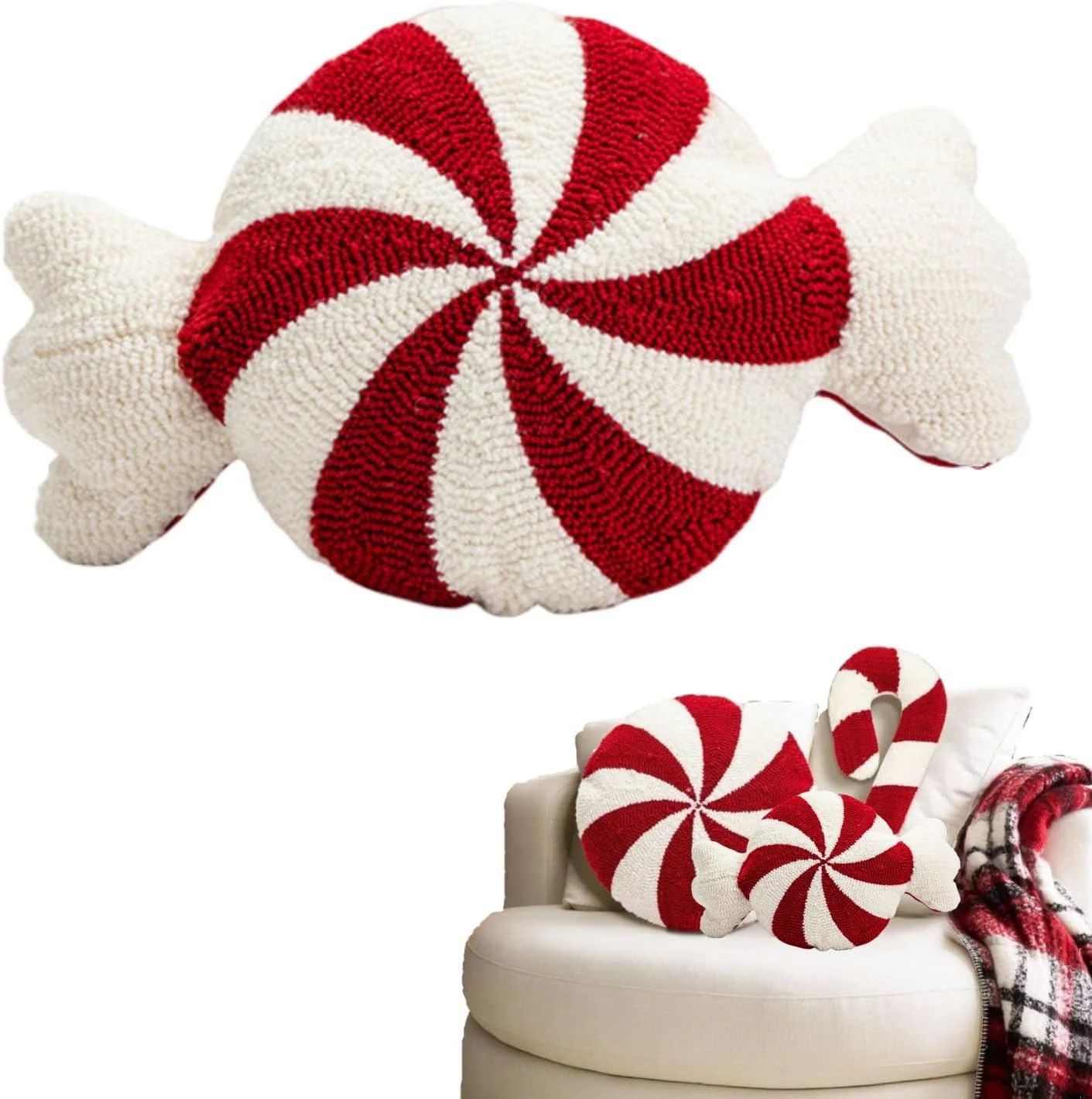 Christmas Candy Pillows,Candy Cane Pillow,Peppermint Pillow,Winter Thick Plush Sofa Cushion,Chris... | Walmart (US)
