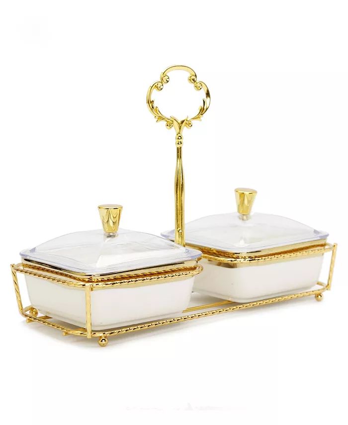 Classic Touch 2-Piece Bowl Relish Dish on Base Set - Macy's | Macy's