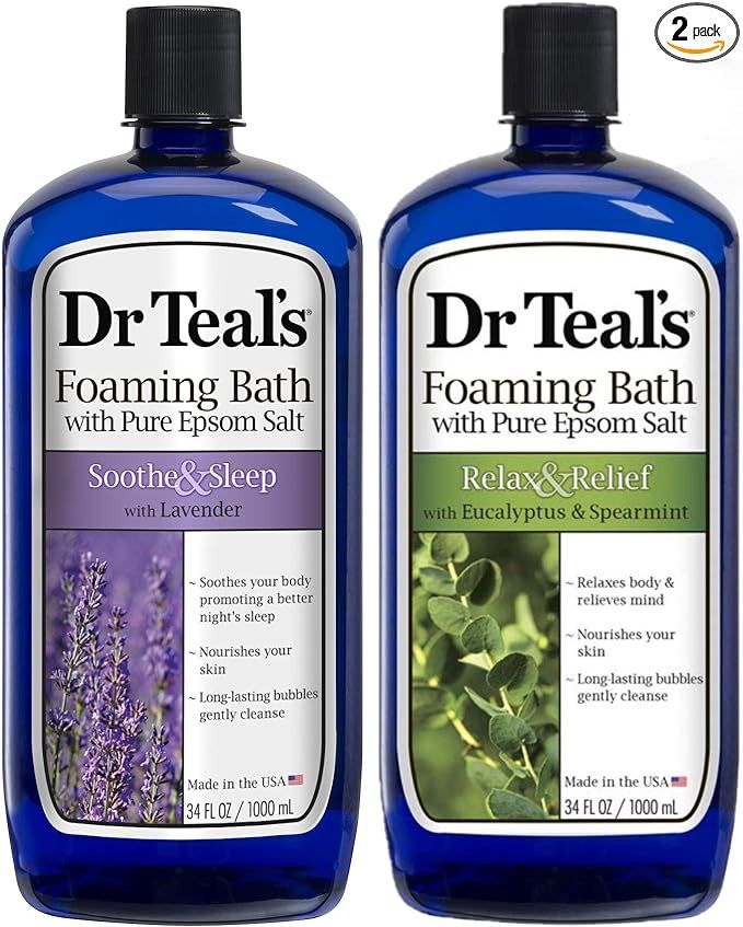 Dr Teal's Foaming Bath Combo Pack (68 fl oz Total), Soothe & Sleep with Lavender, and Relax & Rel... | Amazon (US)