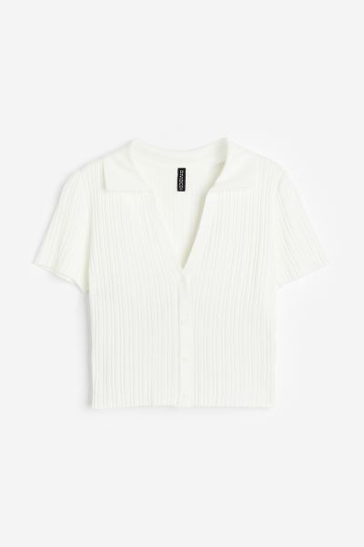 Collared rib-knit top | H&M (UK, MY, IN, SG, PH, TW, HK)