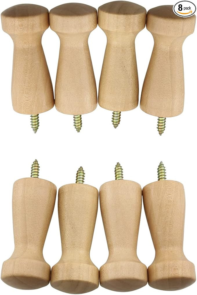 ZCZQC 8pcs Screw-on Coat Hanging Hook Wooden Coat Hooks Shaker Pegs Towel Hook Clothes Hanger Hoo... | Amazon (US)