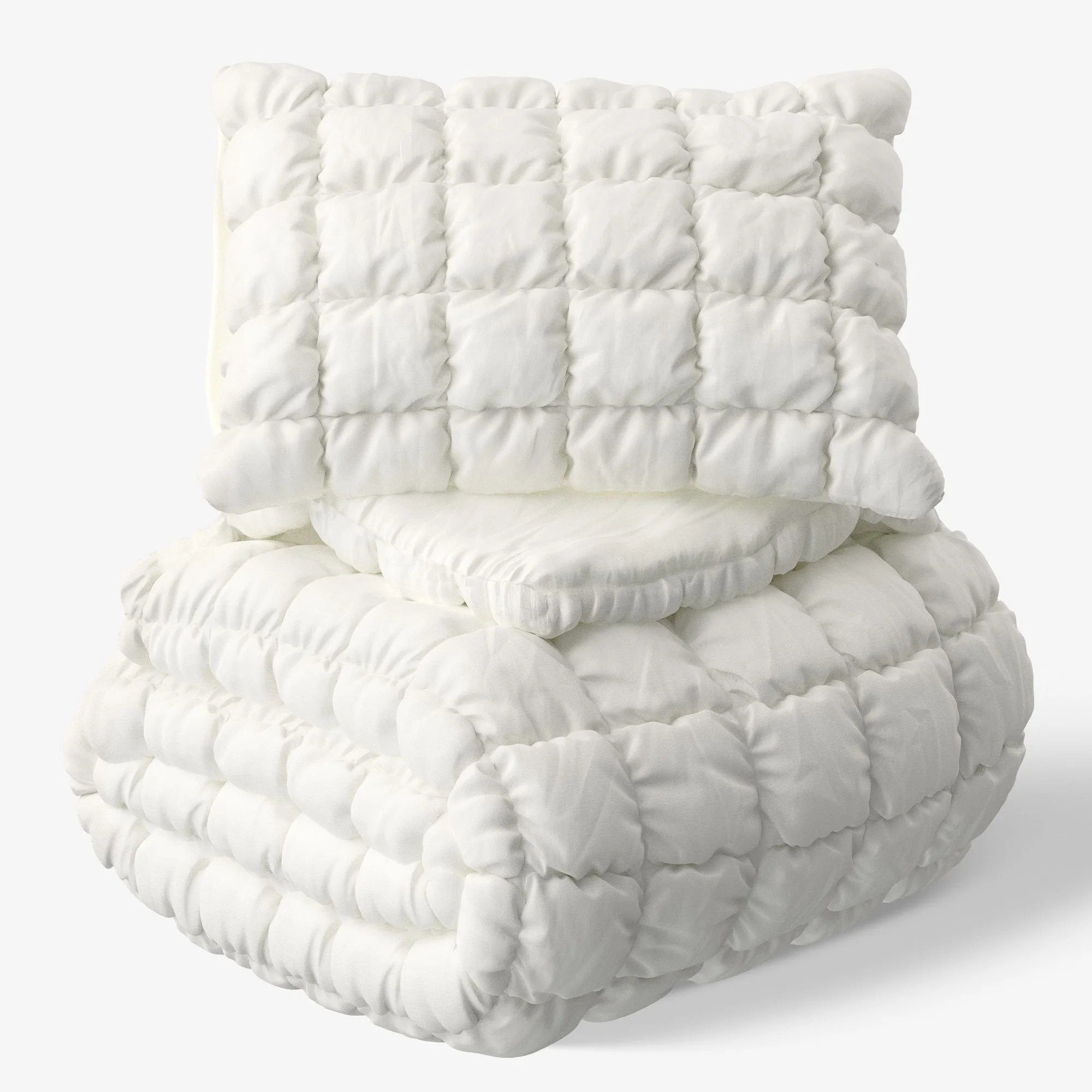 Mainstays Kids Microfiber White Solid Puffy Comforter Set, Twin, 2 Pieces - Walmart.com | Walmart (US)