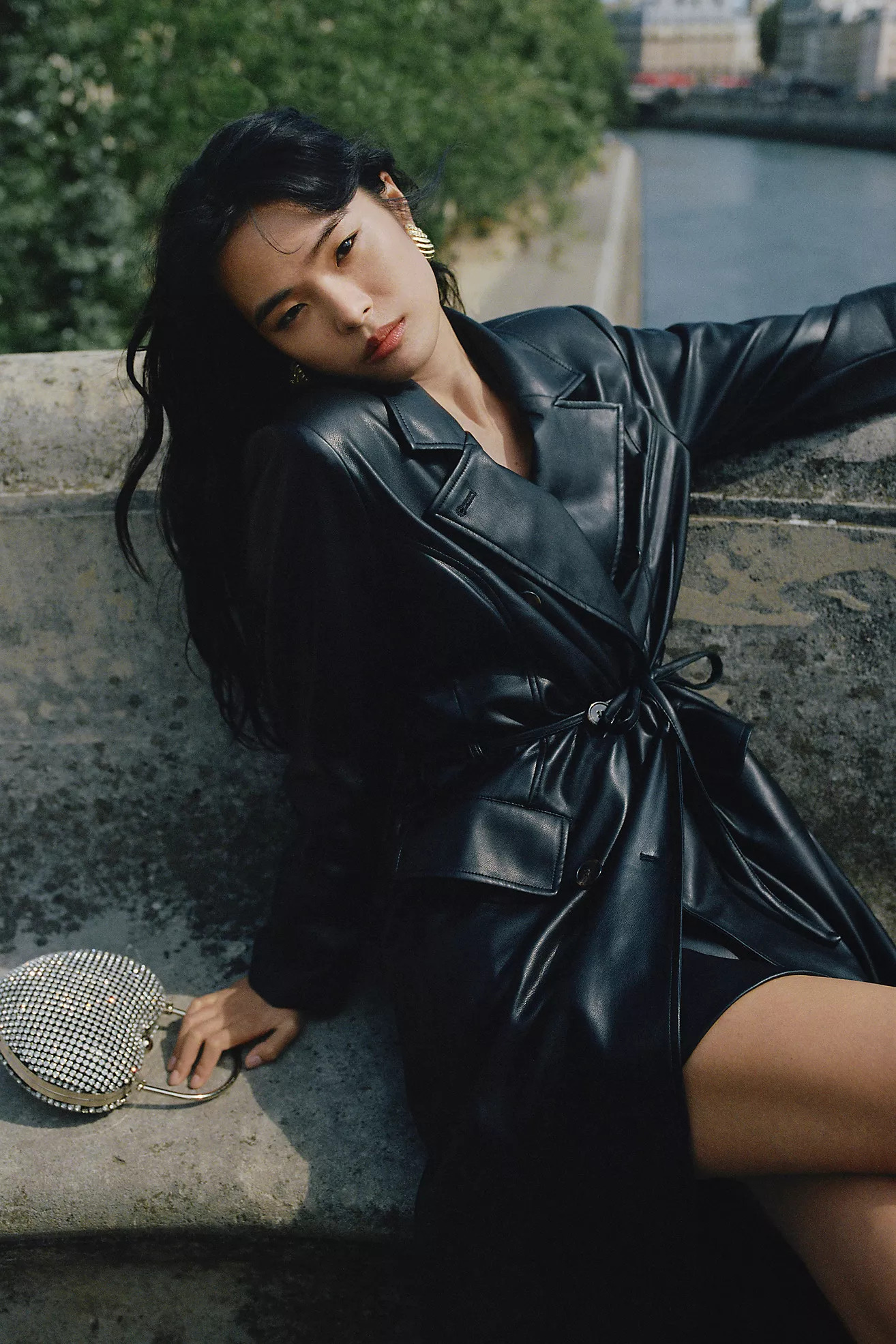 Avec Les Filles Faux Leather Trench Coat | Anthropologie (US)