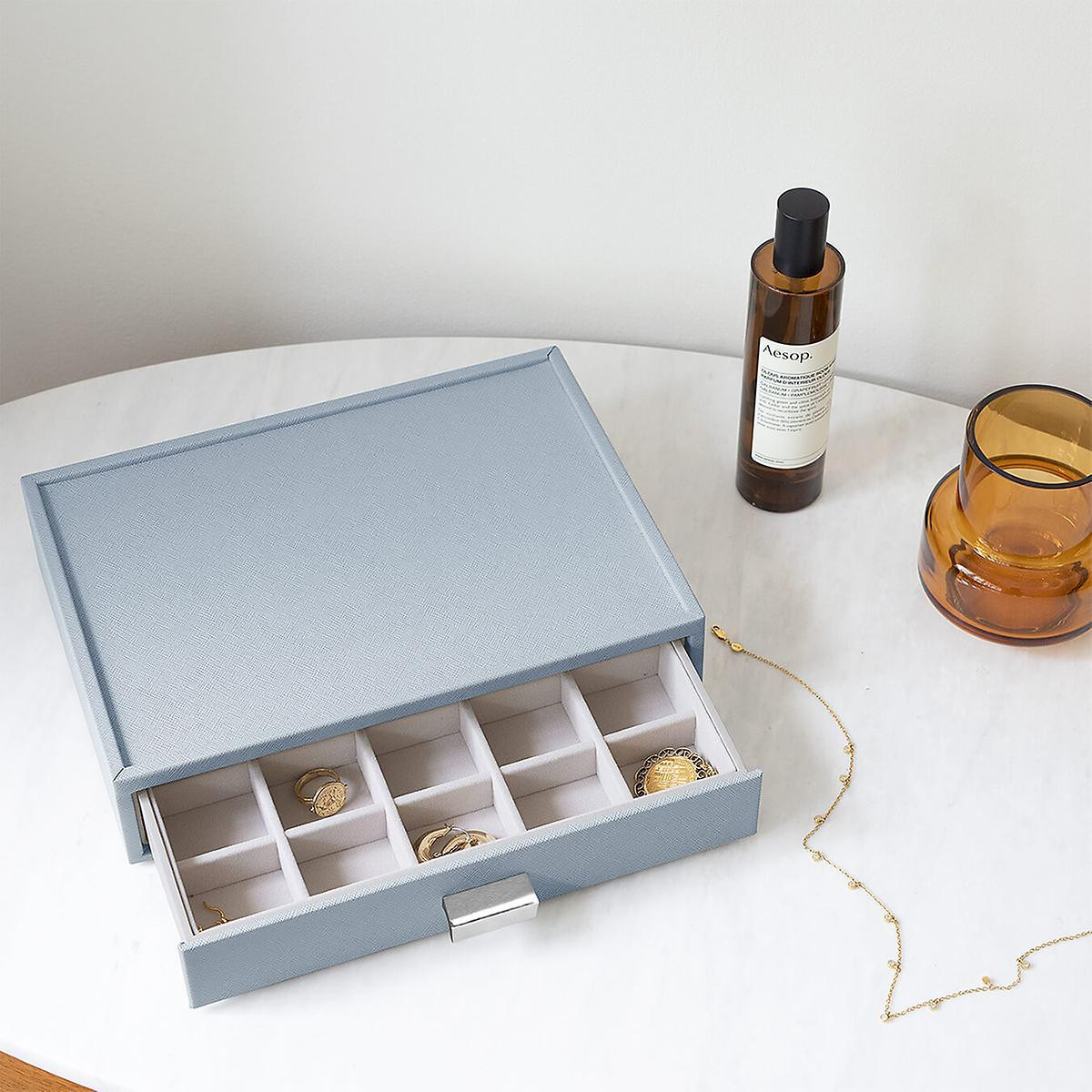 Stackers Dusky Blue Classic Premium Stackable Jewelry Box | The Container Store