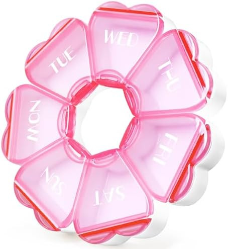 FHORAIN Cute Pill Organizer Weekly, Color Blocking 7 Day Pill Box, Daily Medicine Pill Container ... | Amazon (CA)