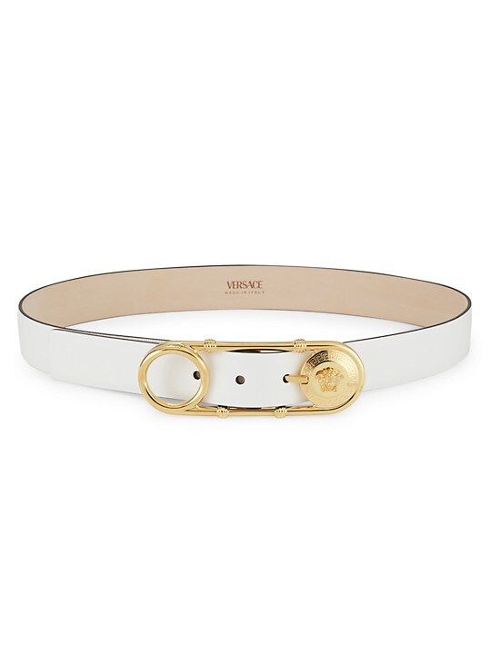 Versace Medusa Safety Pin Leather Belt | Saks Fifth Avenue