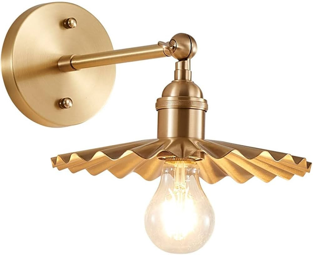 Vintage Wall Sconce, Retro Industrial Wall Lamp Fixture with Adjustable Angle, Brass Gold Finish ... | Amazon (US)