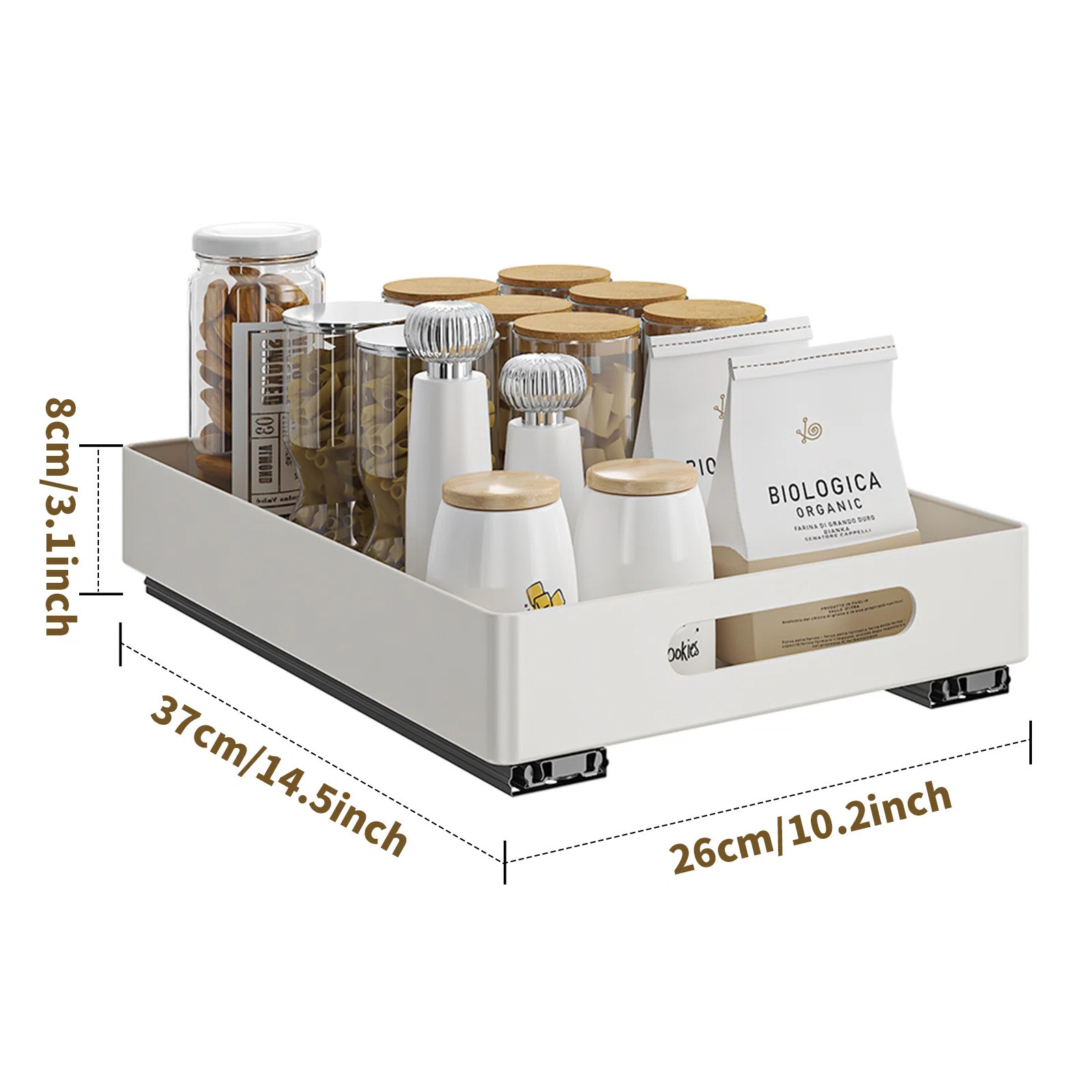 Pull Out Cabinet Organizer, Heavy Duty Slide Out Drawers Fixed With Adhesive Film, Iron Storage A... | Wayfair North America