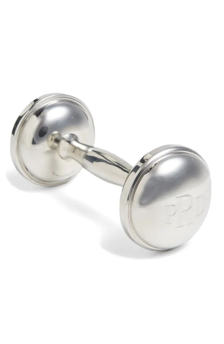 Salisbury Pewter Salisbury Sterling Silver Personalized Dumbbell Rattle | Nordstrom | Nordstrom