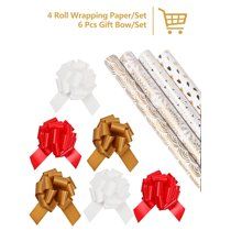 LaRibbons White Gold Theme Gift Wrapping Paper Bundle, Christmas Gift Wrapping Paper Xmas Decor,G... | Walmart (US)