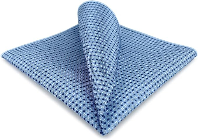SHLAX&WING Blue Dots Dotty Men's Hanky Silk Pocket Square For Business | Amazon (US)