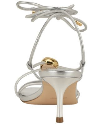 Nine West Women's Greska Strappy Ornamented Tie-Up Dress Sandals - Macy's | Macy's
