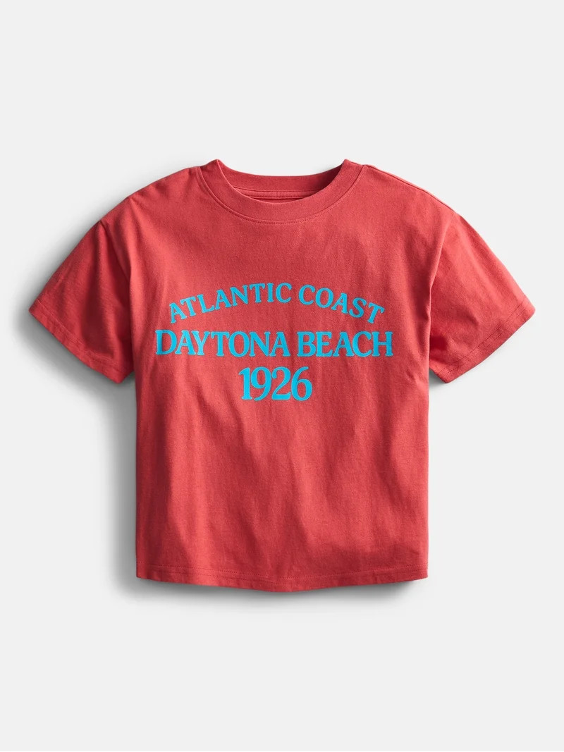 Weekend Academy Girls Graphic Cotton Tee with Short Sleeves, Sizes 4-18 | Walmart (US)