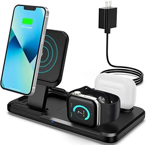 3 in 1 Charging Station for Apple Multiple Devices, Foldable Wireless Charger Portable Travel Cha... | Amazon (US)