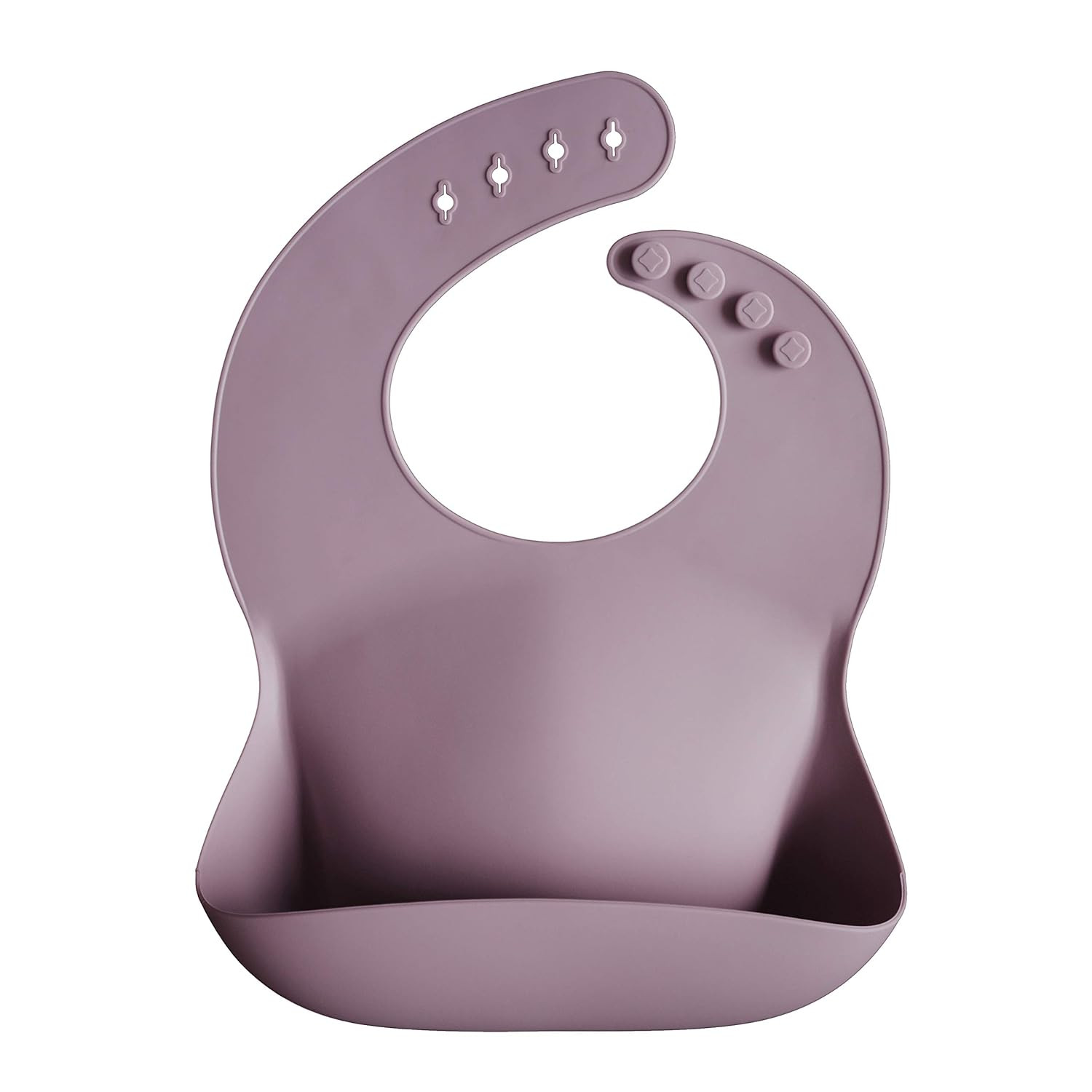 mushie Silicone Baby Bib | Adjustable Fit Waterproof Bibs (Pale Mauve) | Amazon (US)
