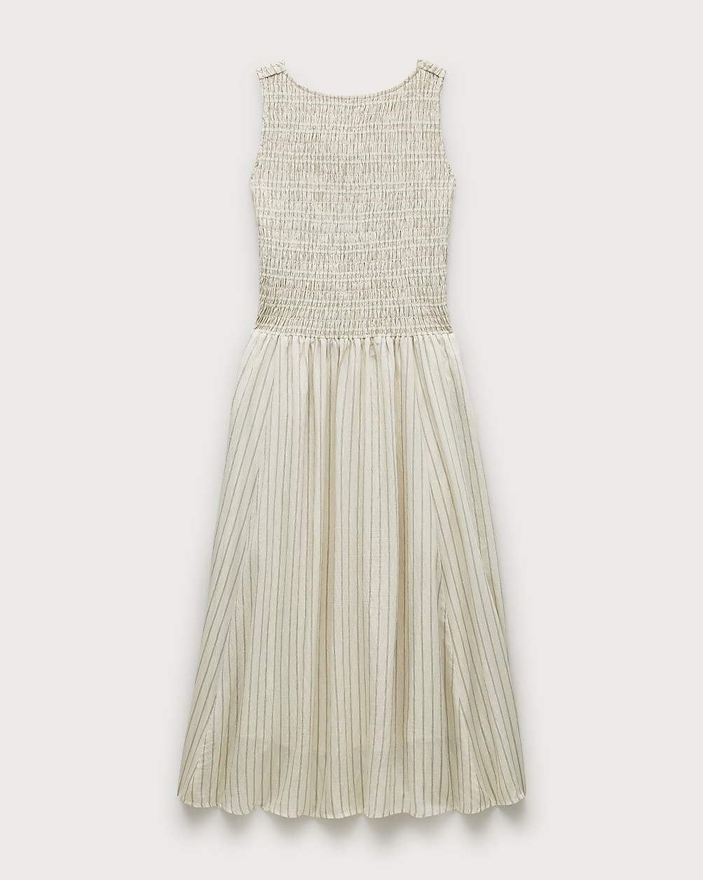 Smocked midi dress in stripe | J. Crew US