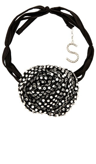 Small Rose Choker in Black | Revolve Clothing (Global)