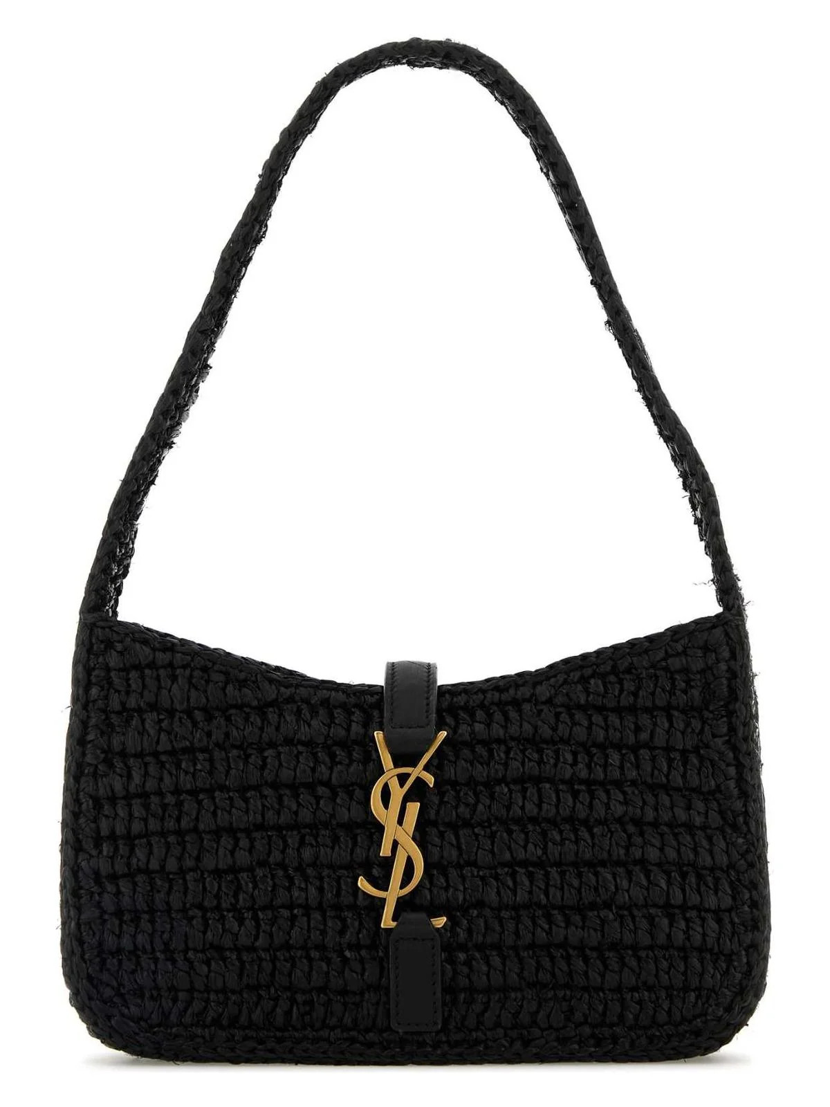 Saint Laurent Women's Raffia Mini Le 5 Ã 7 Handbag in Black | 742680GAAFB Color 1000 | LOZURI