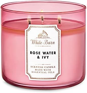White Barn Bath and Body Works Rose Water & Ivy Scented 3 Wick Candle 14.5 Ounce | Amazon (US)