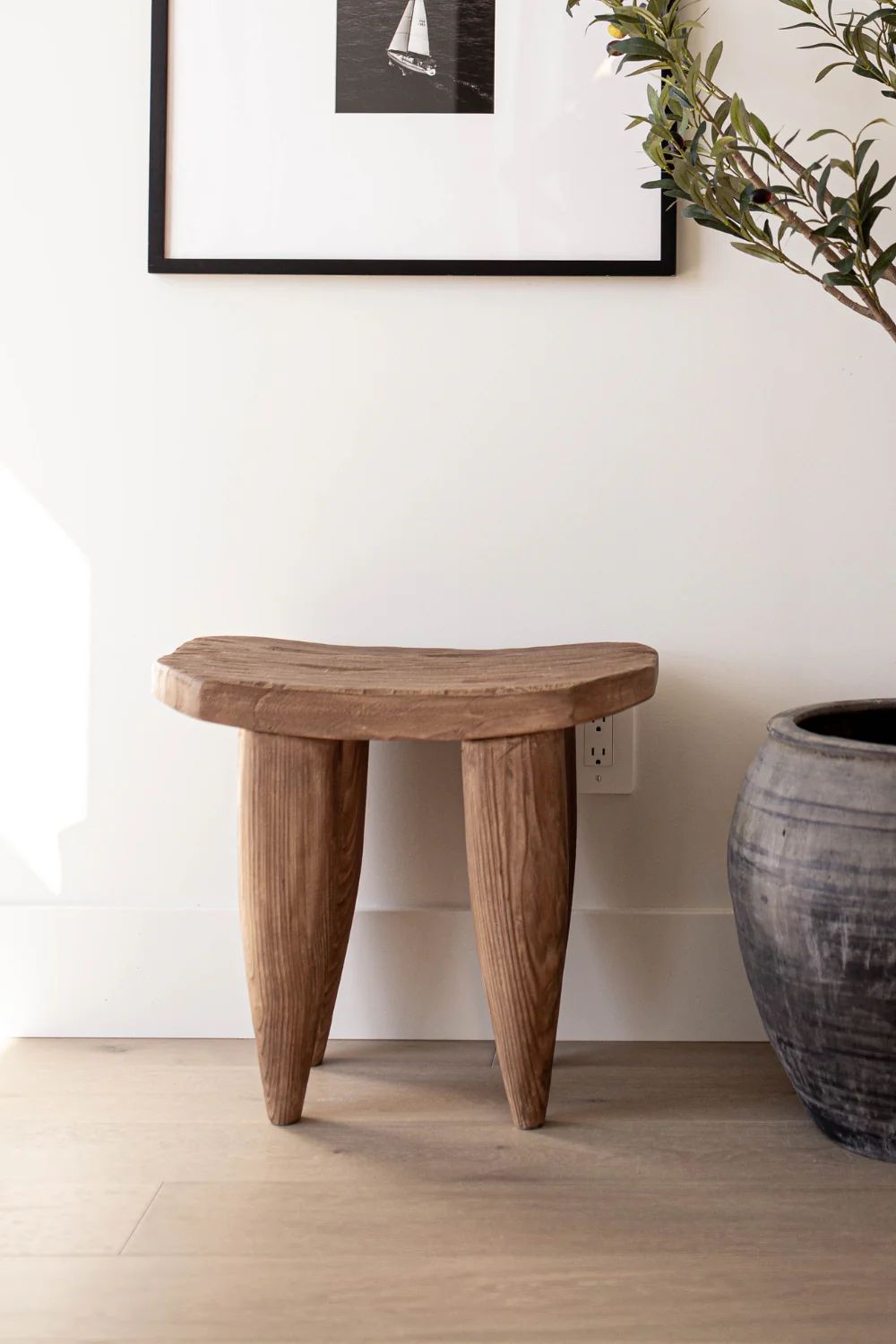 NEW! Senufo Stool Bench Warm Natural Elm Large | Luxe B Co