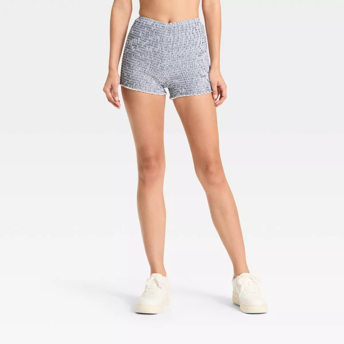 Women's Smocked Bloomer Shorts - Wild Fable™ Blue Denim Gingham XS | Target