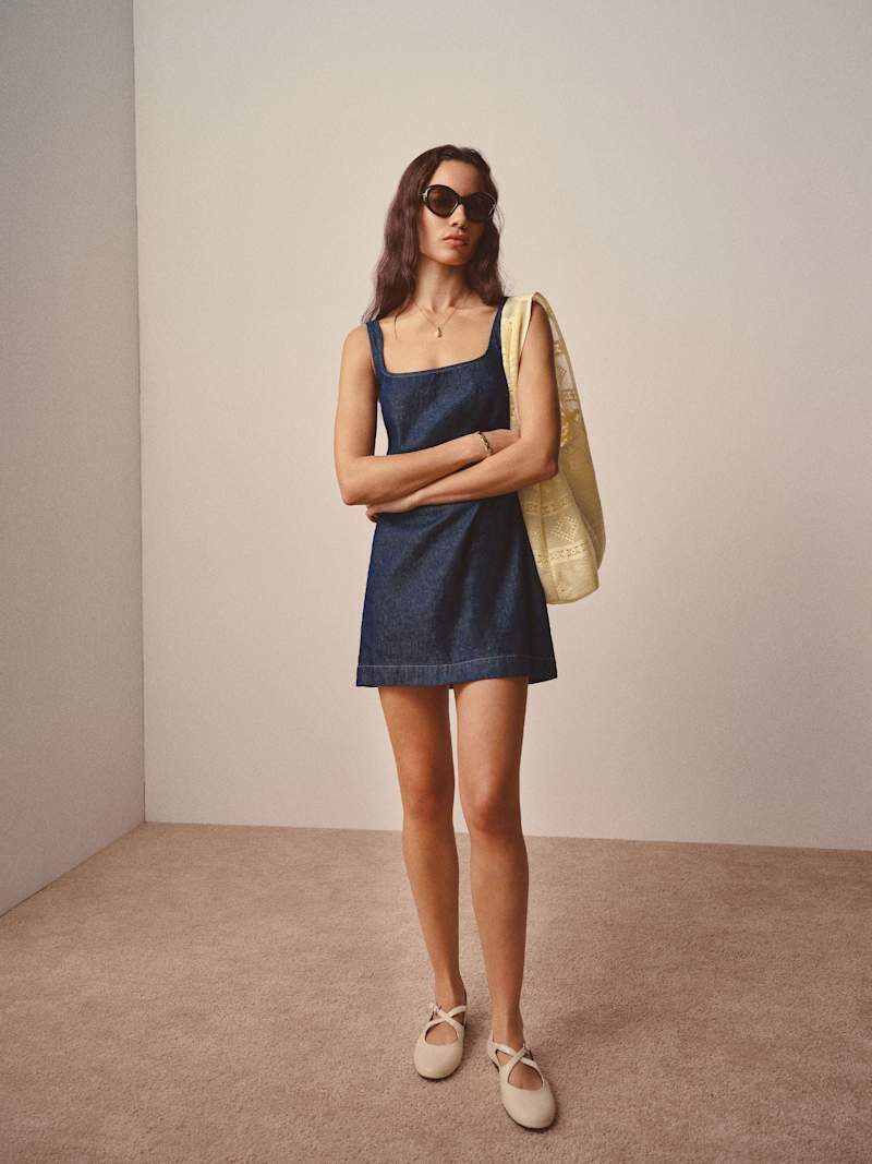 Elinda Denim Mini Dress | Reformation (Global)