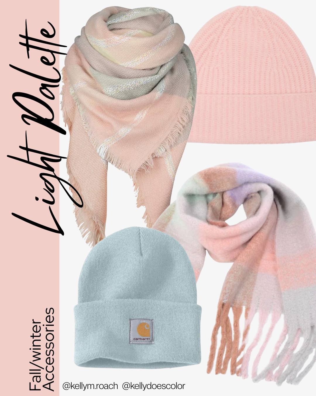 Fall and winter accessories for the Light Palette! Wear your light, neutral colors around your face to keep your outerwear in your palette all season long! 

 #LTKSeasonal #LTKOver40 #LTKStyleTip