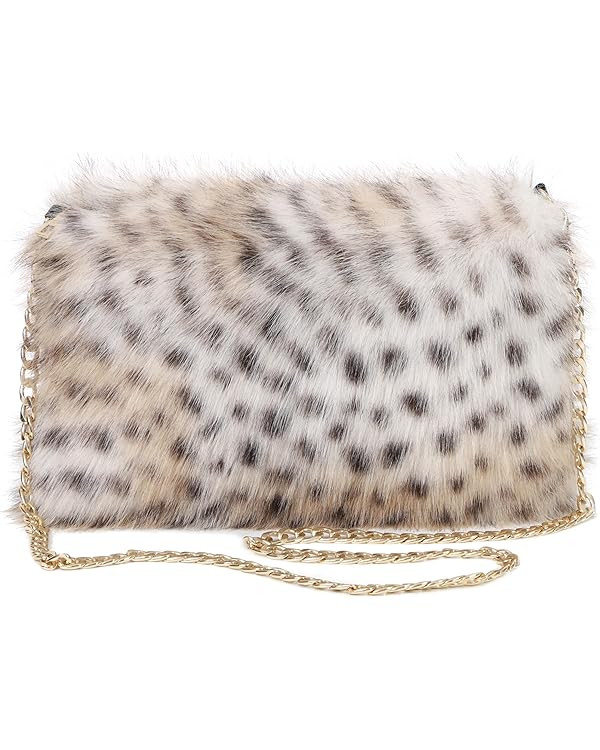 LA CARRIE Faux Fur Crossbody Bags for Women Shoulder Bag Purse Handbags Shoulder Strap | Amazon (US)