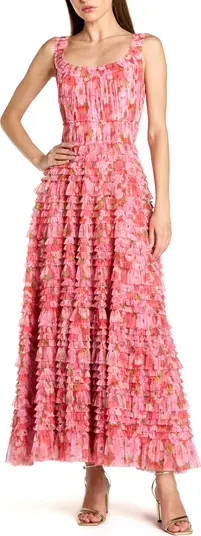 Floral Printed Ruffle Tiered Scoop Neck Maxi Dress | Nordstrom