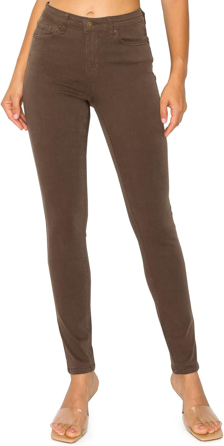 KHAKI & BLUE Women’s The Everyday Garment-Dyed Skinny Jeans – Soft Stretchy High Rise Comfy Casual Pants | Amazon (US)