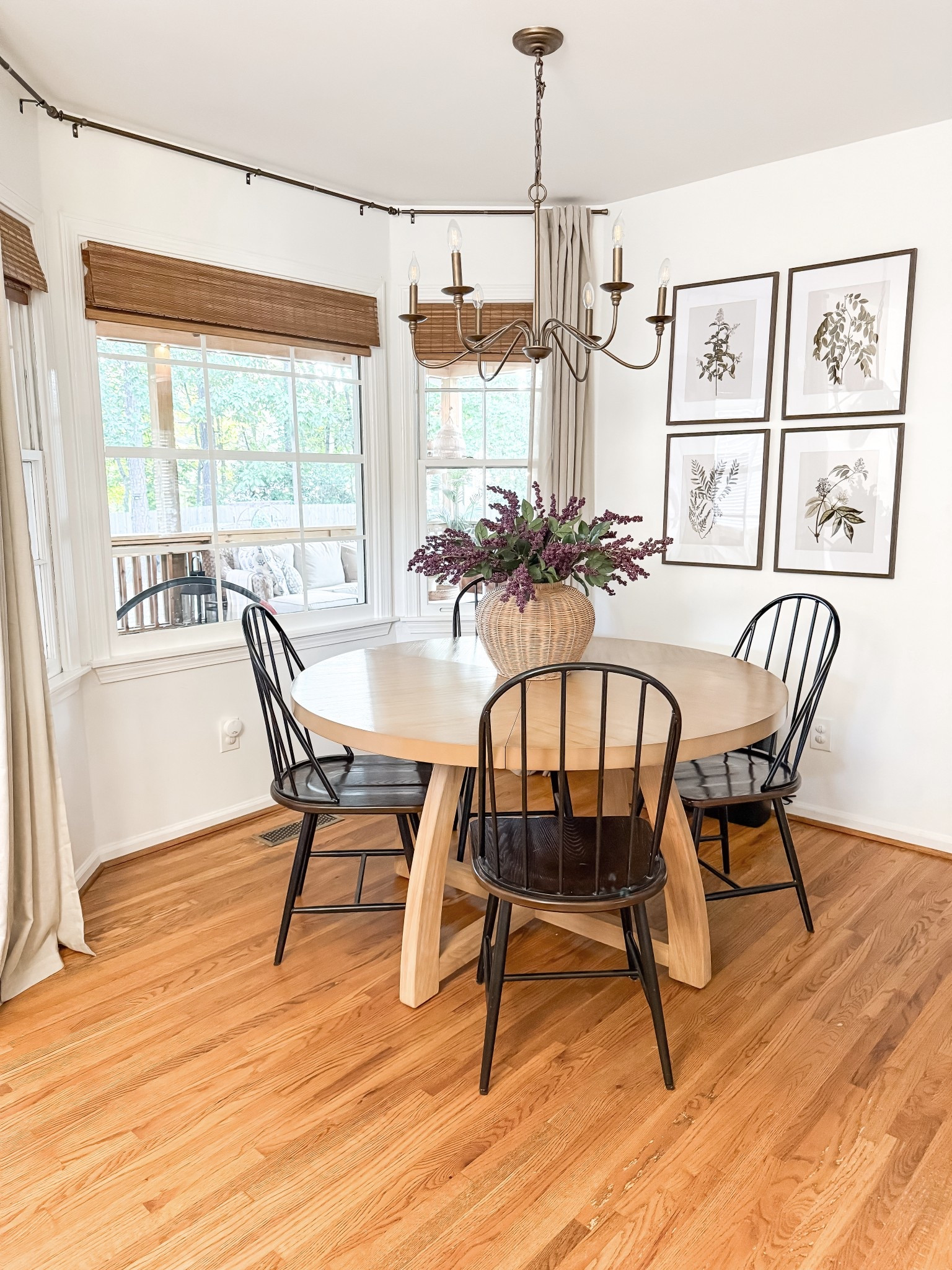 Dining nook views 

Woven vase is from At Home (not linkable)
I have 6 stems in the vase 

#LTKHome #LTKStyleTip #LTKSeasonal