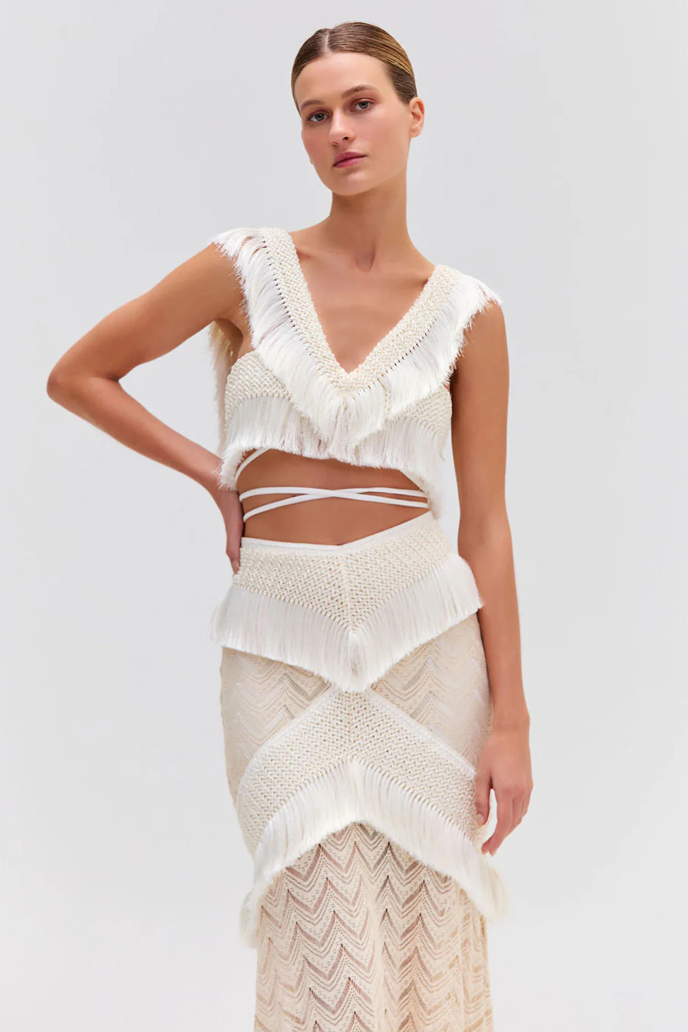 Fringe Trim Cropped Top | PatBO