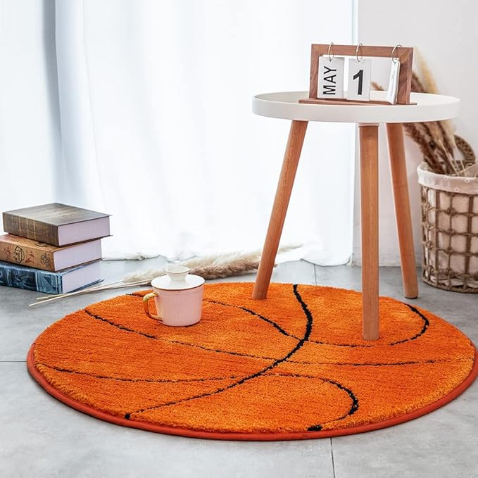 Kids Rug Basketball Round Rug Carpet Floor Chair Mat for Kids Rooms Children's Bedroom (Basketbal... | Amazon (US)