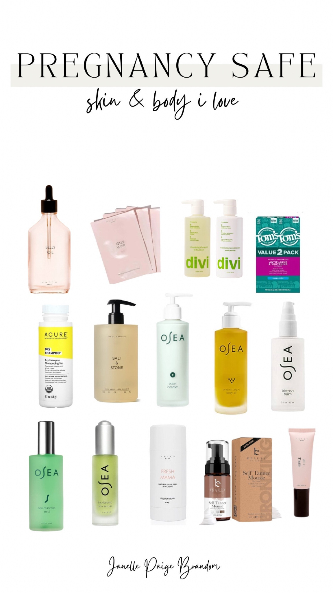 Pregnancy safe
Skin & body
Belly oil 
Skincare
Hair products

#LTKU #LTKbeauty #LTKbump