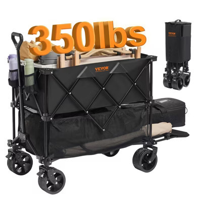 VEVOR Foldable Double Decker Wagon, 400L Collapsible Wagon Cart with All-Terrain Wheels, Heavy Duty Folding Wagon Cart 350 lbs Weight Capacity | Target