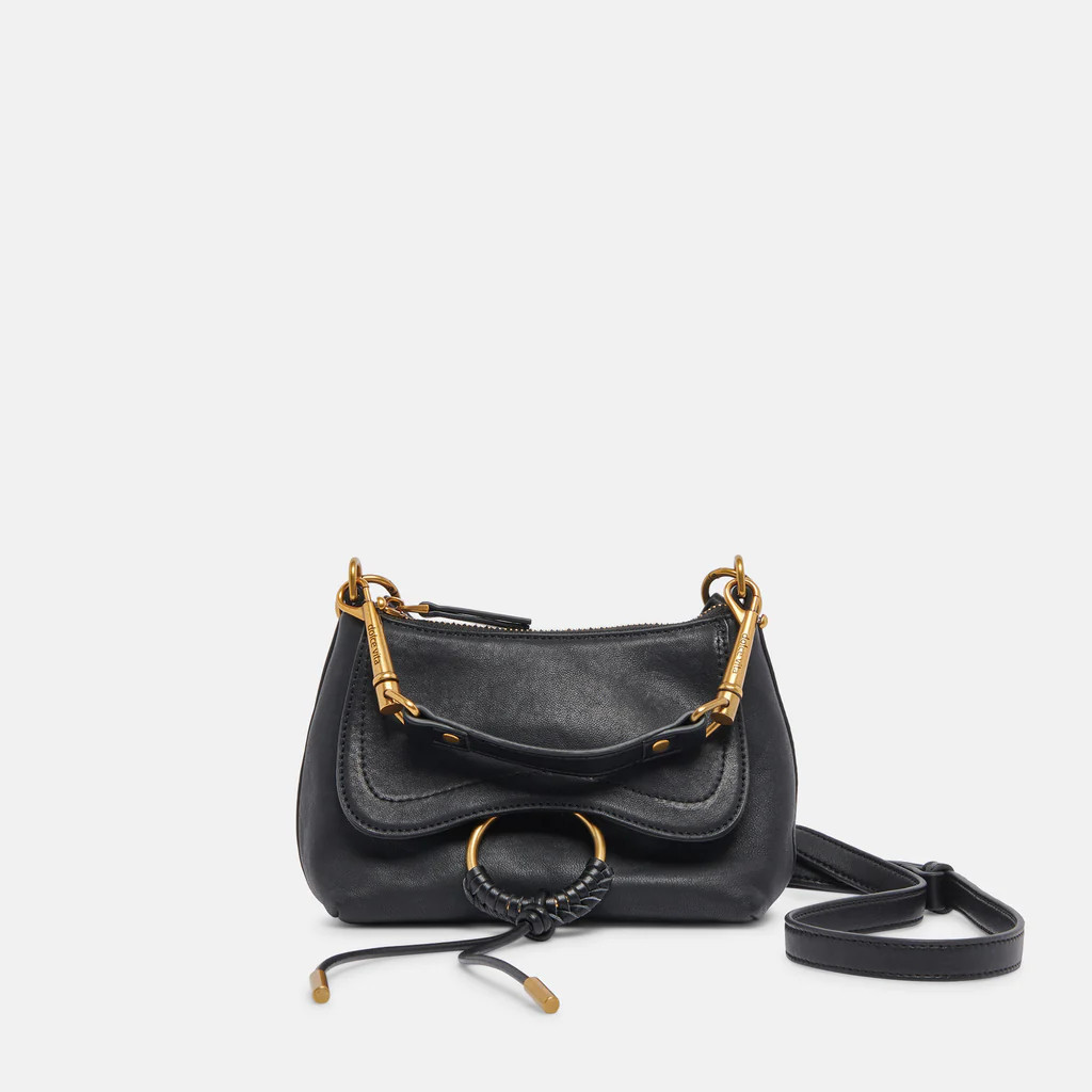 JOLENE CROSSBODY BLACK LEATHER | DolceVita.com