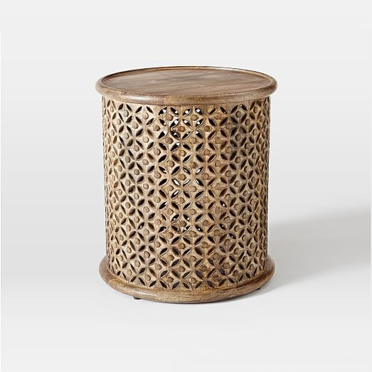 Carved Wood Side Table | West Elm (US)