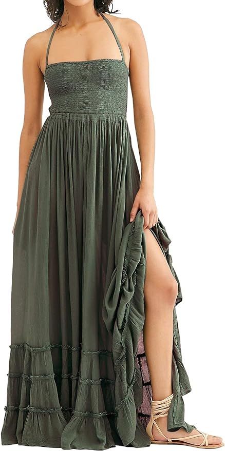 R.Vivimos Womens Summer Cotton Sexy Backless Long Dresses | Amazon (US)