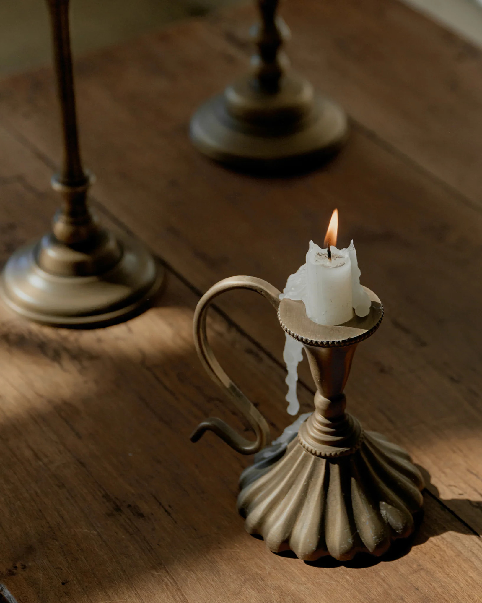 Anna Antique Brass Taper Holder | Magnolia