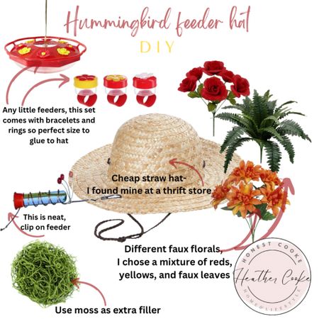 DIY hummingbird feeder straw hat
Wearable hummingbird feeder
Amazon, Walmart
Bird feeder
Outdoor decor

#LTKhome #LTKsalealert #LTKfindsunder50