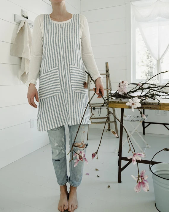 Pinafore Ticking Apron | Etsy (CAD)