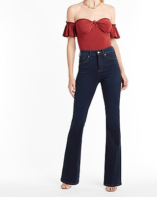 High Waisted Dark Wash Bootcut Jeans | Express